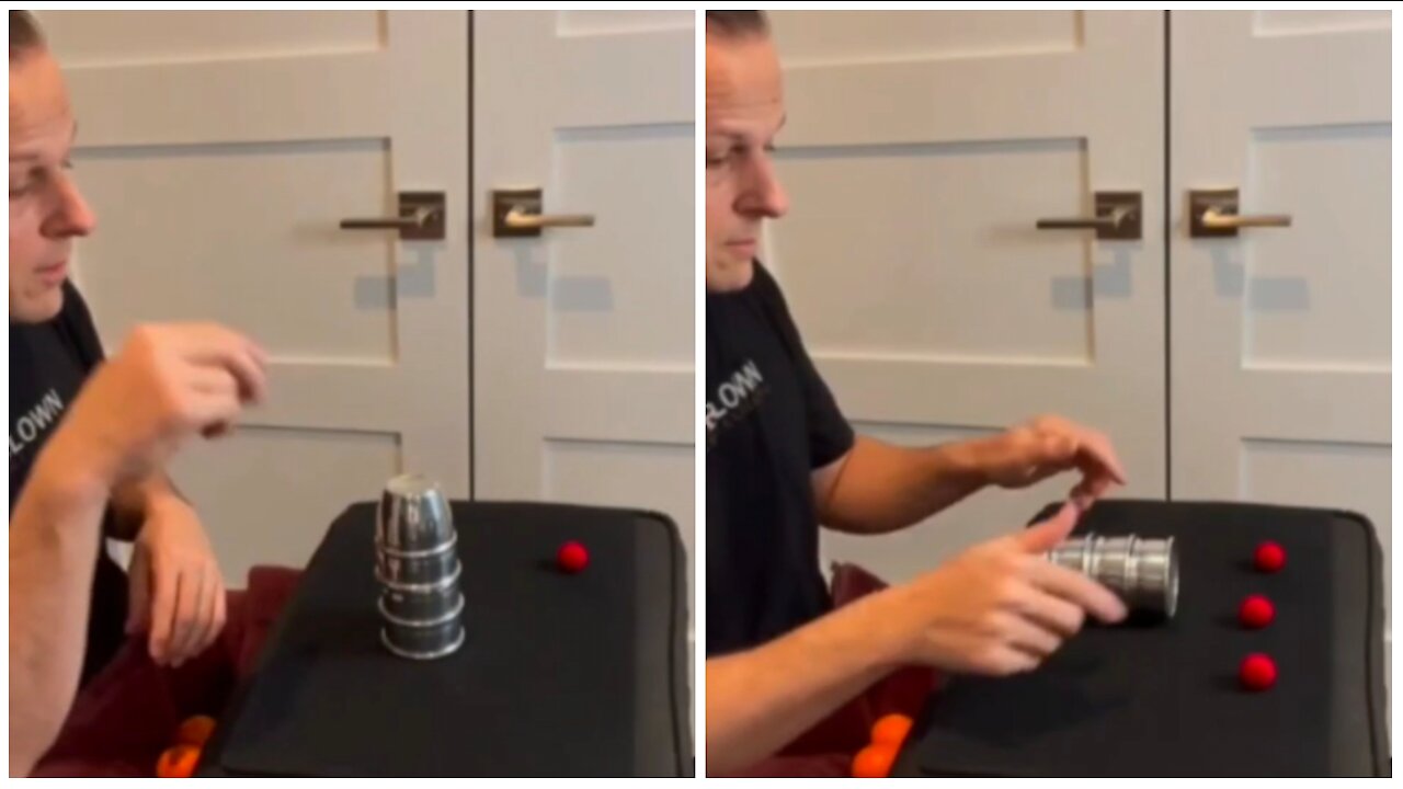 Magic tricks using cup and balls