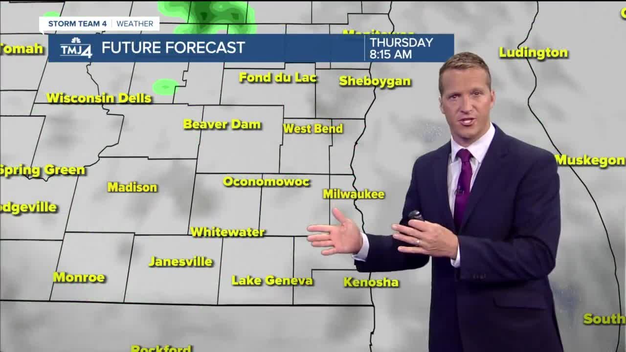 Warm, humid Thursday with stray showers possible