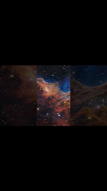 “Cosmic Cliffs” in the Carina Nebula Webb Space Telescope #shorts