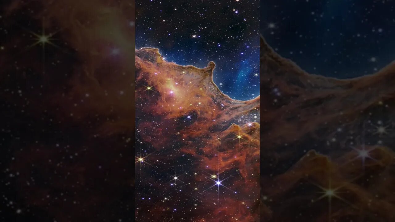 “Cosmic Cliffs” in the Carina Nebula Webb Space Telescope #shorts