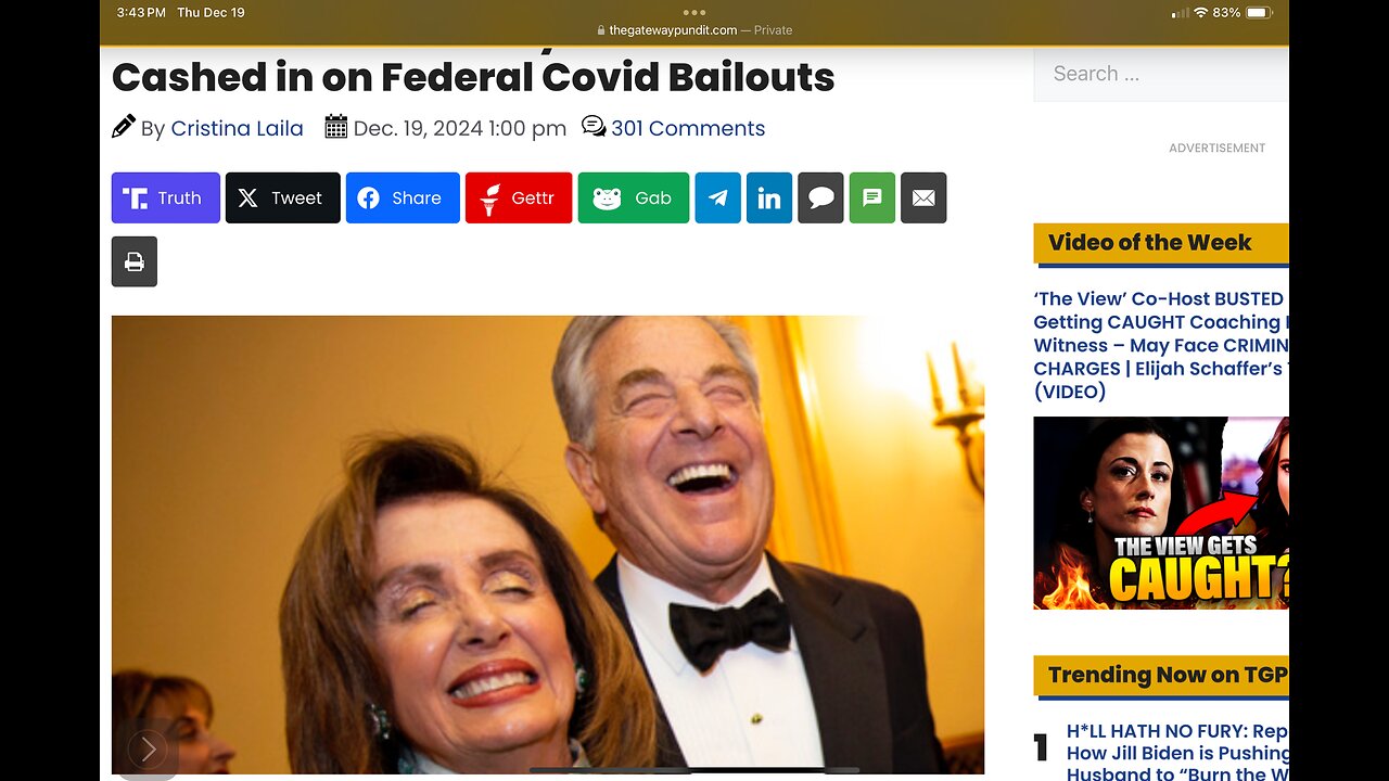 Records Reveal Nancy and Paul Pelosi Cashed in on Federal Covid Bailouts