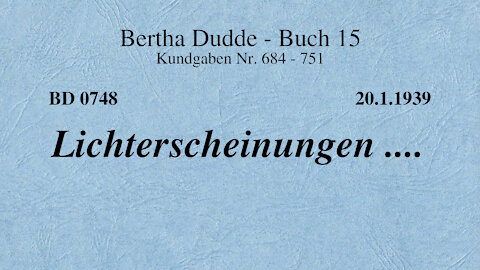 BD 0748 - LICHTERSCHEINUNGEN ....
