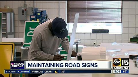 Look inside Maricopa County Department of Transportation's road sign shop