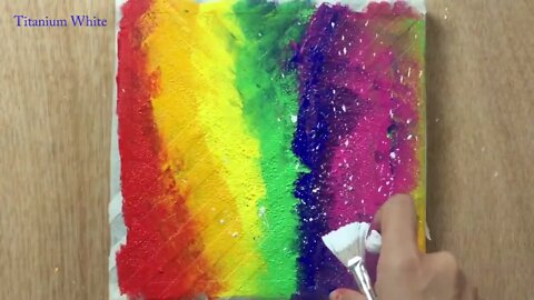 Rainbow Abstract Painting with Masking Tape 8