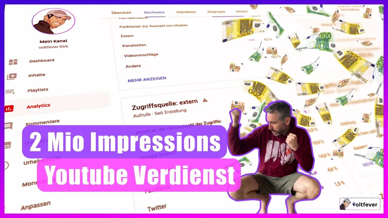 Danke für 2 Millionen Impressions! ❤️❤️❤️ Transparenz ist wichtig, ich zeige meinen Verdienst