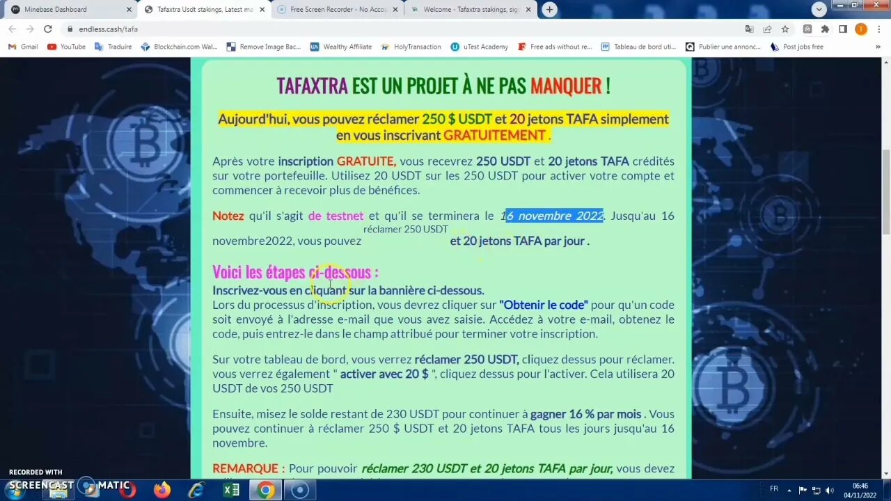 Gagner crypto gratuit tafa usdt wallet testnet site projet node