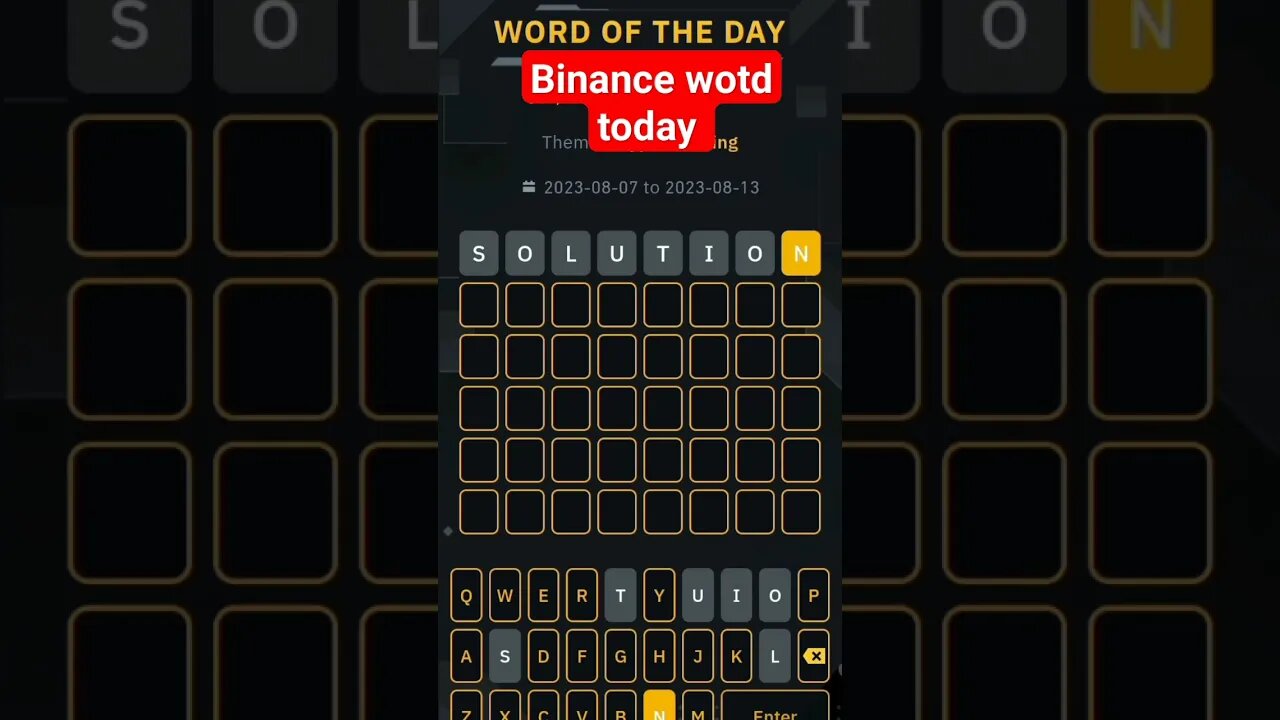 8 letter WOTD answer binance today| word of the day binance 8 letter #bitcoin #binancewodl