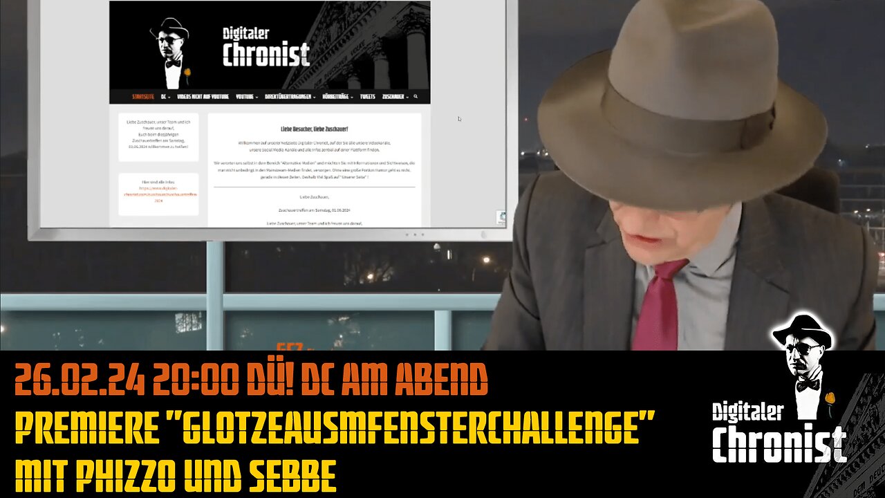 Aufzeichnung vom 26.02.24 DC am Abend Premiere "GlotzeausmFensterChallenge" mit Phizzo und Sebbe