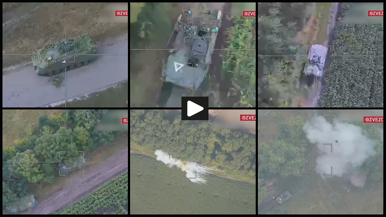 Kursk region: Russian Lancet UAV-s burns Ukrainian armored vehicles