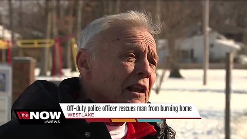 Off-duty Westlake police officer saves elderly man from burning house