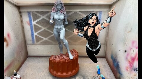 VinceVellCUSTOMS Live Stream -Donna Troy Custom Statue paint up