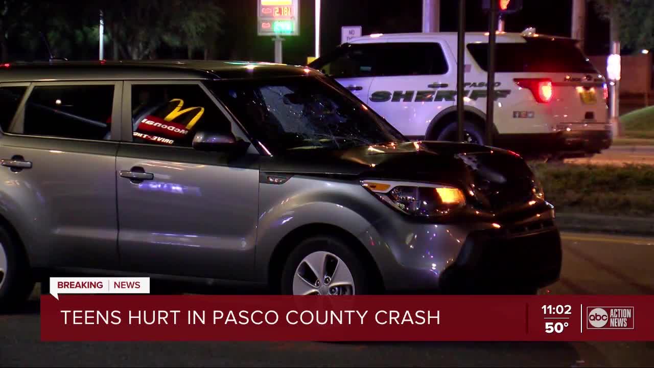 Two teens flown to hospital after car vs pedestrian crash in Pasco County