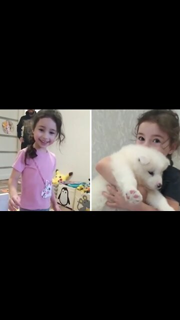 Little Girl Adorably Happy After Surprise Puppy Gift