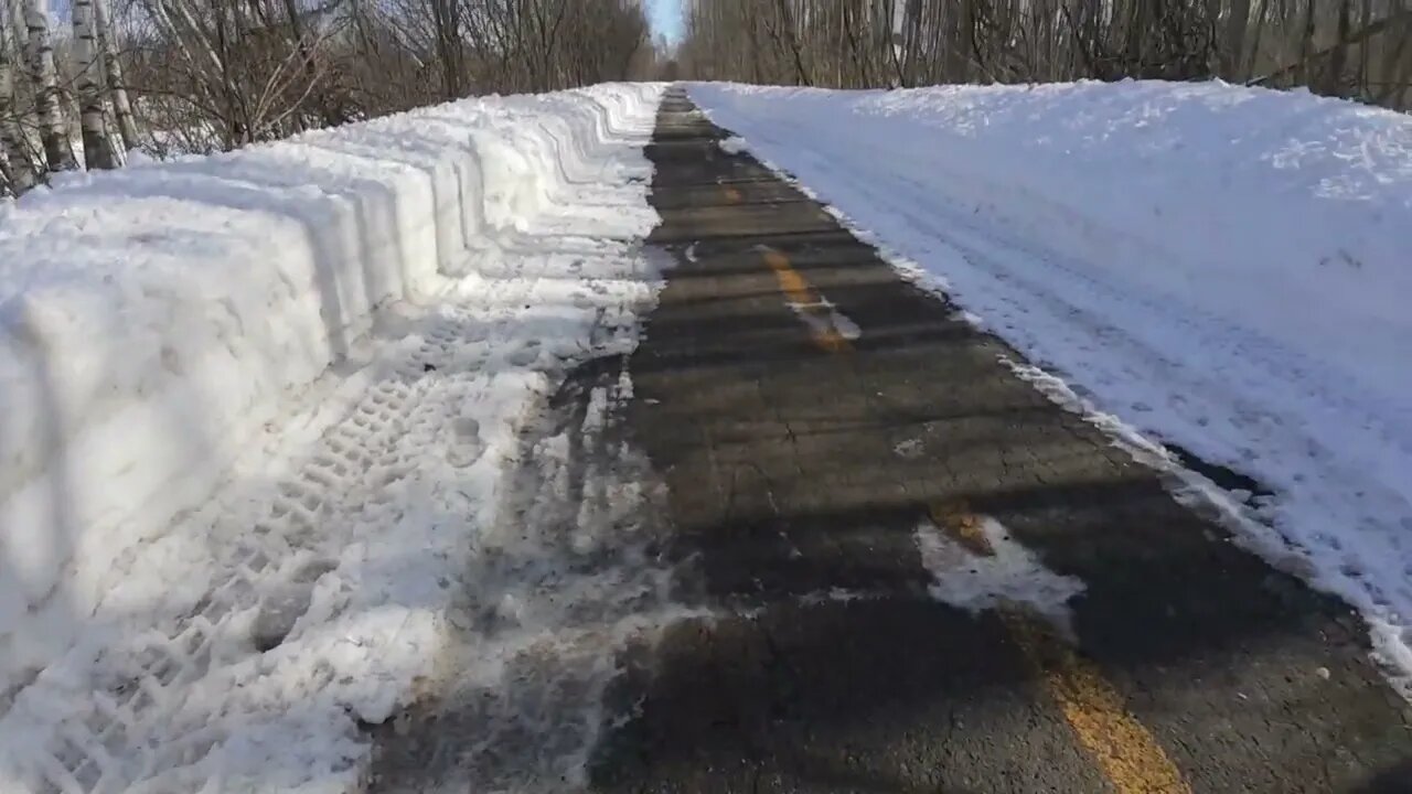 Look how high the snow still is.