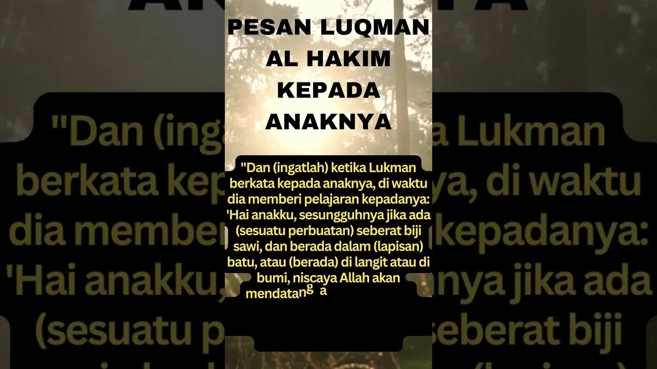 QUOTES ISLAMI:TAHUKAH KAMU PESAN LUQMAN AL HAKIM KE ANAKNYA?#shorts #shortsfeed #shortsquotes