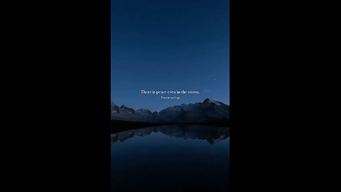 There is peace even in the storm