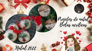 FAÇA E VENDA. Três projetos de natal com bolas acrílicas.