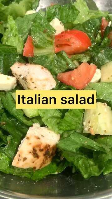 Italian salad with homemade Italian dressing.