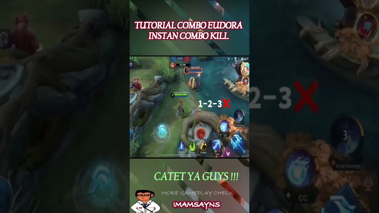 TUTORIAL EUDORA INSTAN COMBO KILL #shorts #mobilelegends #mlbb #fyp #eudora #short #game