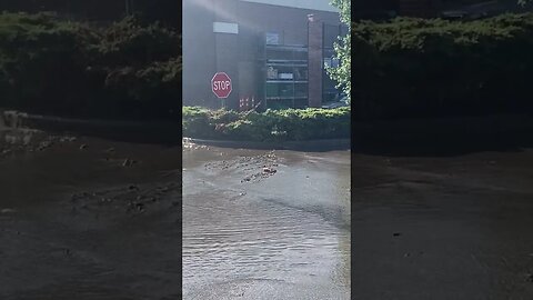 Water hydrant floods the back of Walmart.