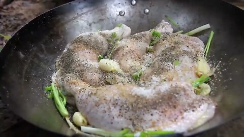 Cooking Coconut Chicken Leg Recipe eating so Yummy - Use Coconut water Cook Chicken Meat in Frn5 15