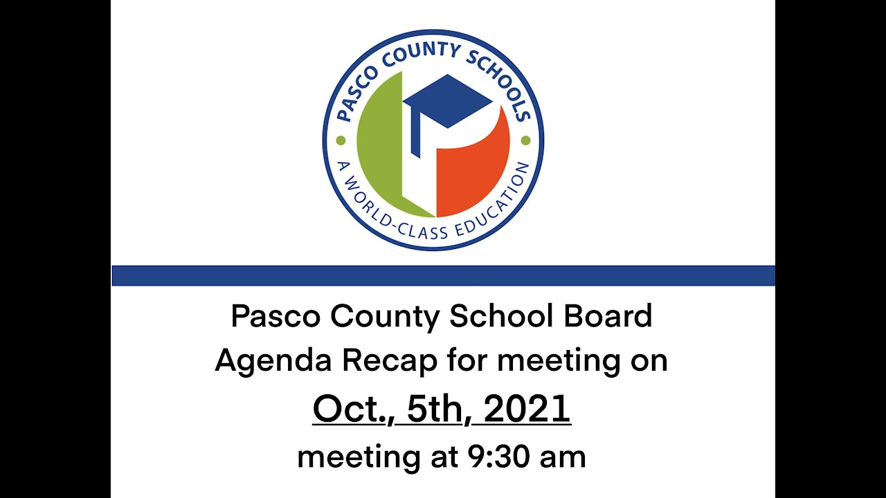 Agenda Review for PCSB Meeting Oct. 5th 2021 9:30 am