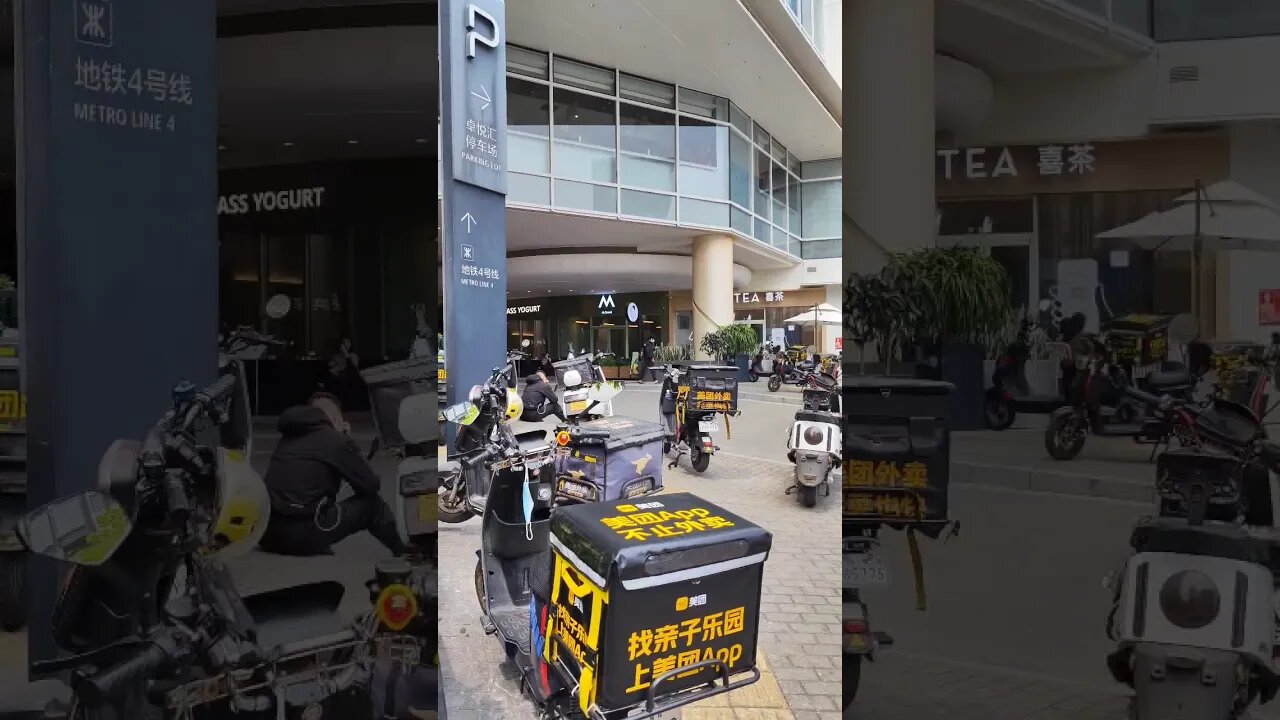 Delivery scooters at a mall #shorts