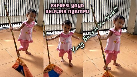 SENENGNYA LIHAT ANAK BANTUIN IBU | EXPRESI YAYA BELAJAR NYAPU #1