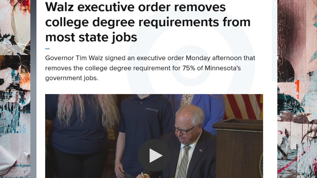 Minnesota Governor Walz executive order removes college degree requirements from most state jobs