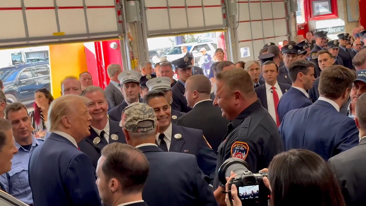 President Trump and Senator JD Vance stop by FDNY Engine