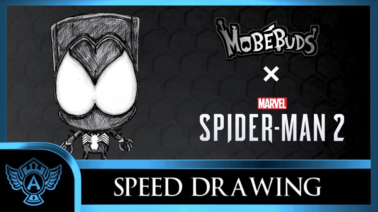 Speed Drawing: MobéBuds - Spider-Man 2 PS5: Black Spider-Man | A.T. Andrei Thomas #Drawing