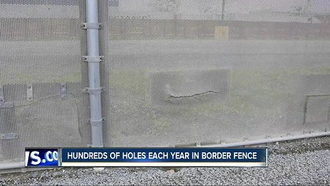 Hundreds of holes found each year in U.S.-Mexico border fence