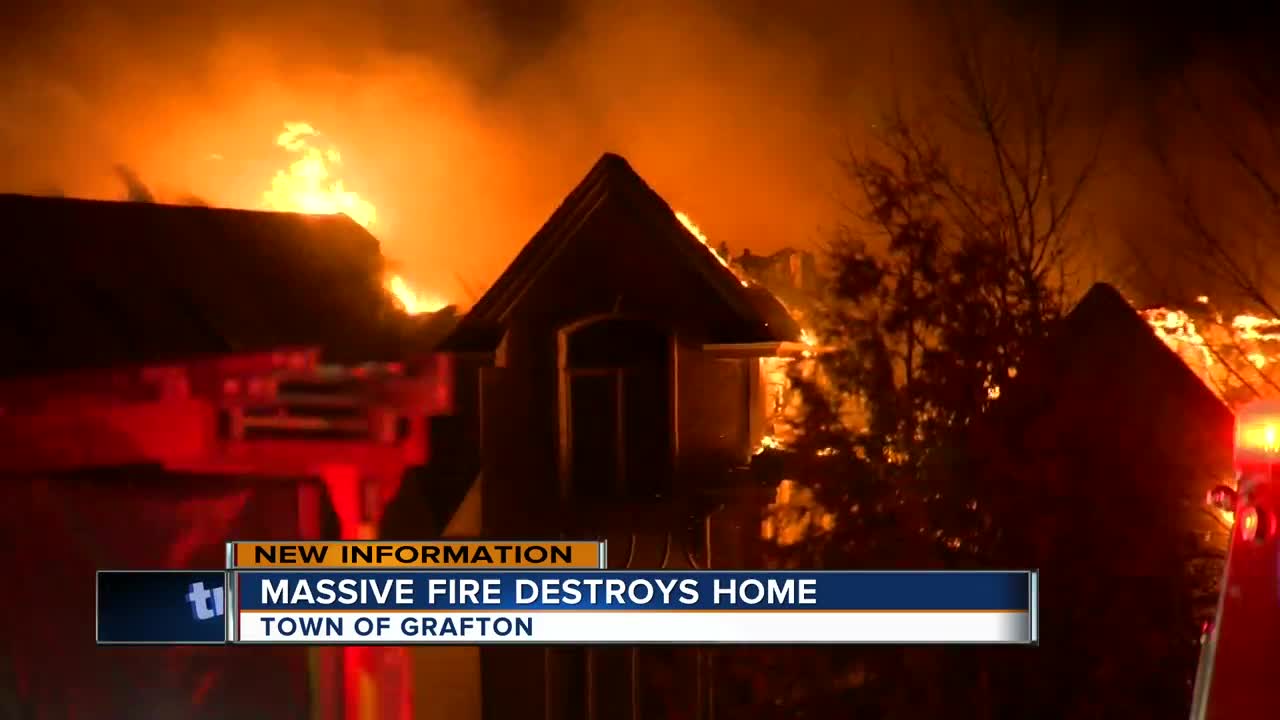 Massive fire destroys Grafton home