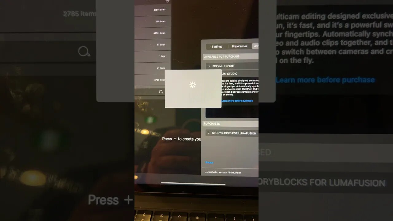 Trying to buy the Multicam plug-in for LumaFusion on the iPad Pro.