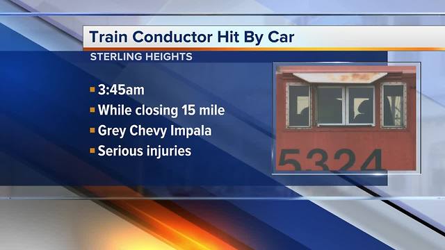 Train conductor seriously injured in Sterling Heights crash