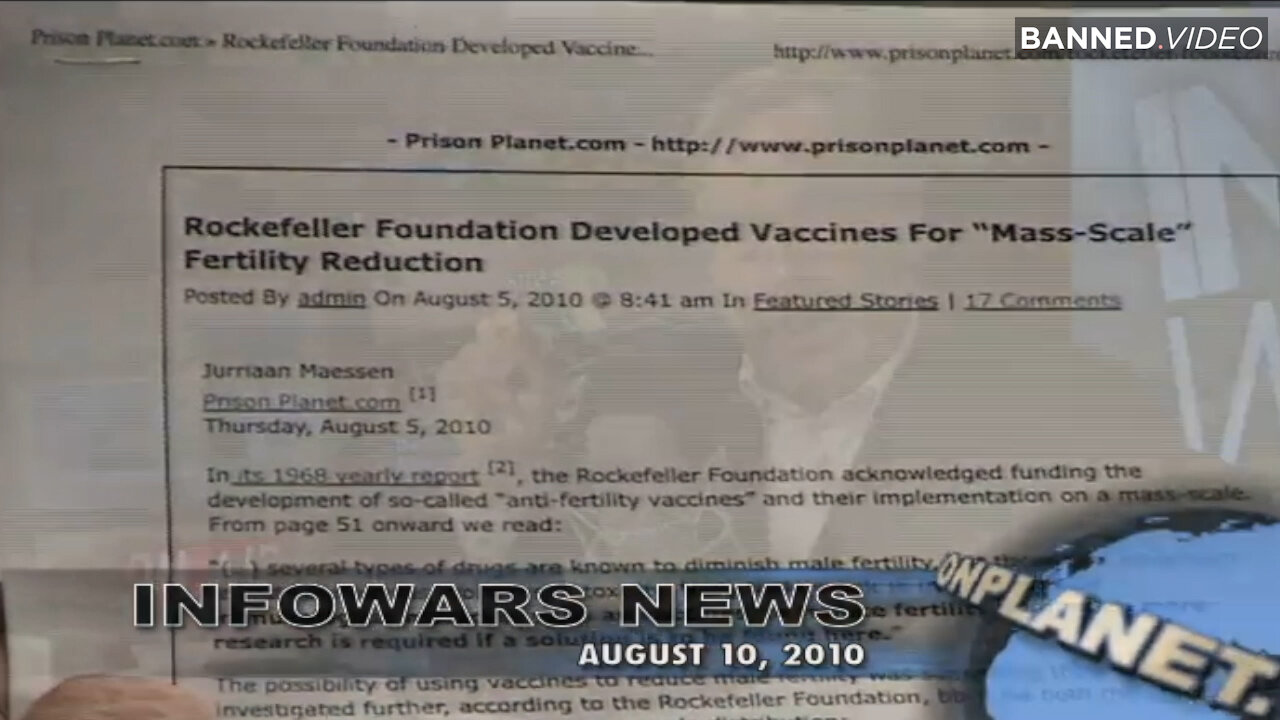 Rockefeller Foundation Developed Vaccines For Mass Scale Fertility Reduction