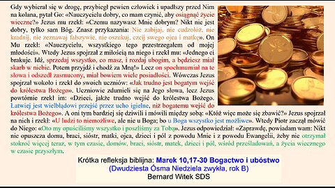 Marek 10,17-30 Bogactwo i ubóstwo