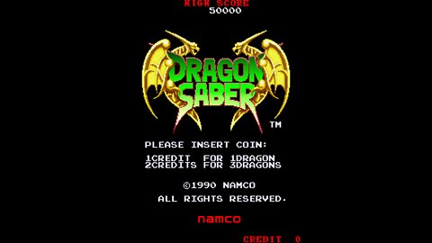 Dragon Saber Arcade Game, Namco 1990, longplay