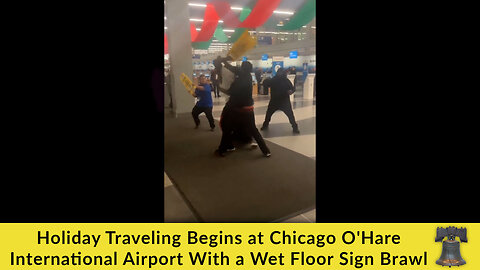 Holiday Traveling Begins at Chicago O'Hare International Airport With a Wet Floor Sign Brawl