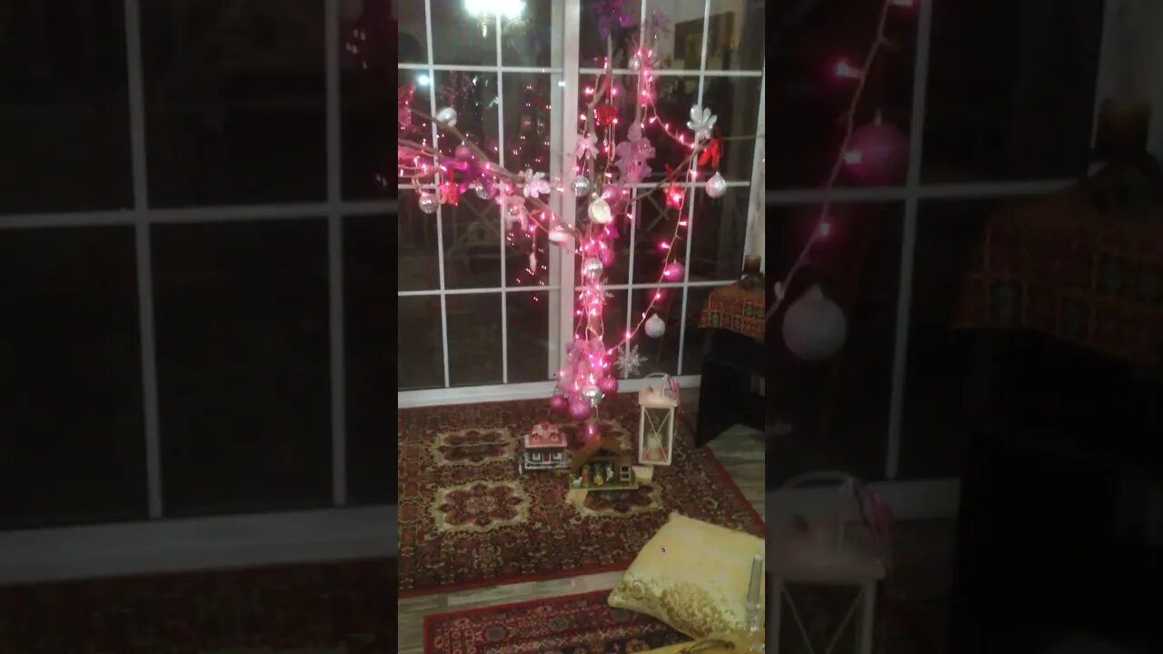 Christmas Tree from Greek Walnut Branch, Decorating and Lighting