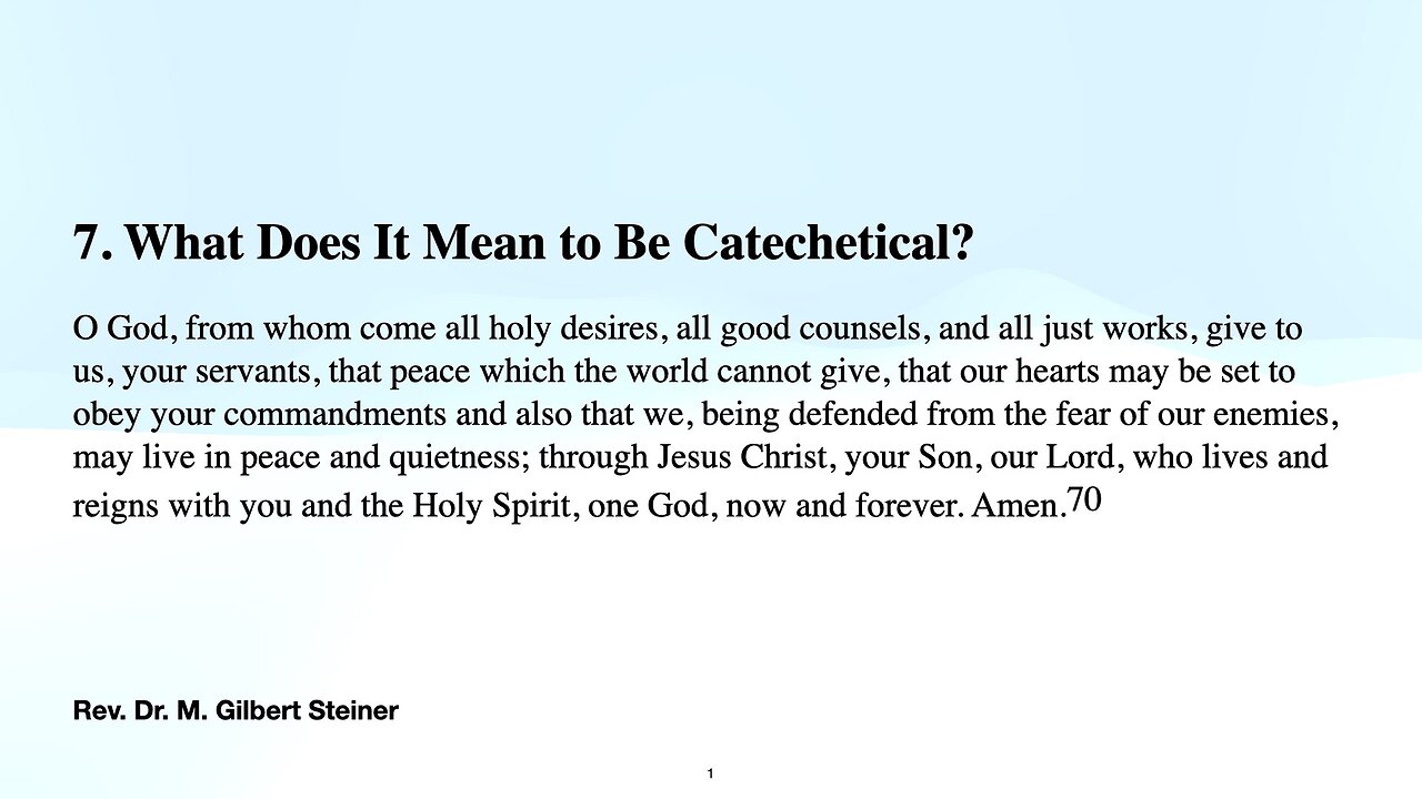 Even Unto Death: The Spiritual Armory of the Evangelical Lutheran Church Chapter 7