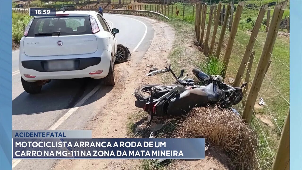 Acidente Fatal: Moto Arranca a Roda de um Carro na MG-111 na Zona da Mata Mineira.