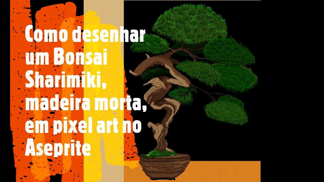 Como desenhar um Bonsai Sharimiki, madeira morta, em pixel art no Aseprite