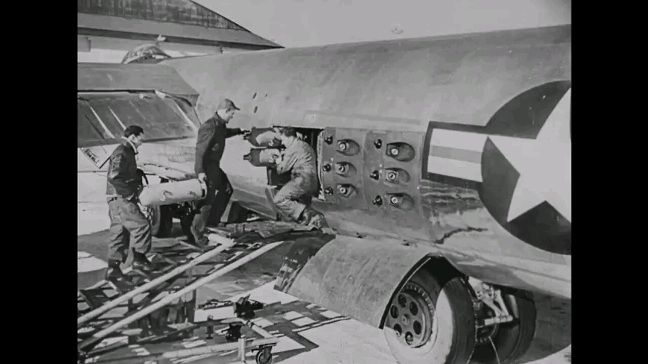 Boeing B-47 Stratojet taking off with the help of 18 RATO bottles