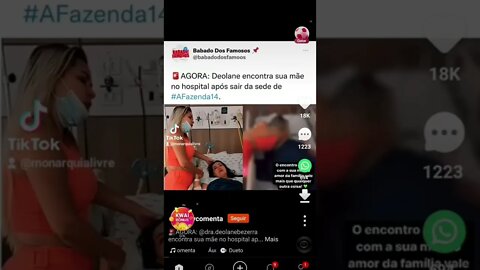 Deolane encontra sua mãe no hospital depois de sair de #afazenda14comandrégogo