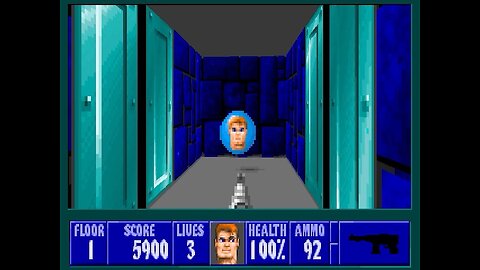 Wolfenstein 3D, DOS, 1992 - 100% Complete, Episode 3 Floor 1