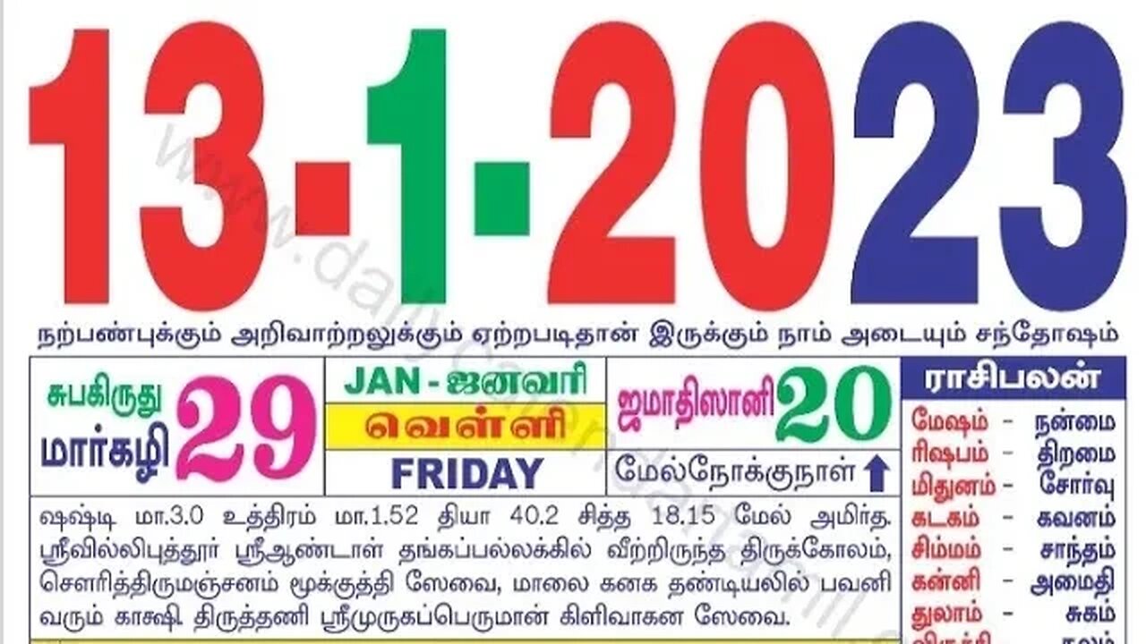 இன்றைய ராசிபலன் ||13|01|2023 |வெள்ளிகிழமை||Today Rasi Palan | Daily Horoscope