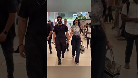 Alli Arjun with his wife spotted at the airport #alluarjun #shorts