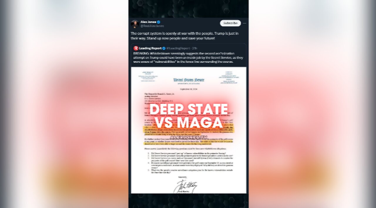 The Deep State is at War With us - Alex Jones on X