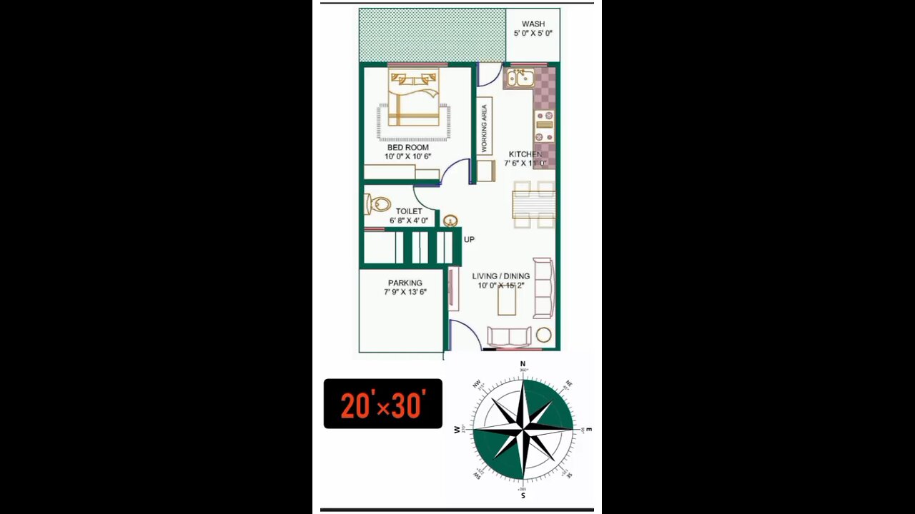 20 by 30 house plan,2 0×30 house plan